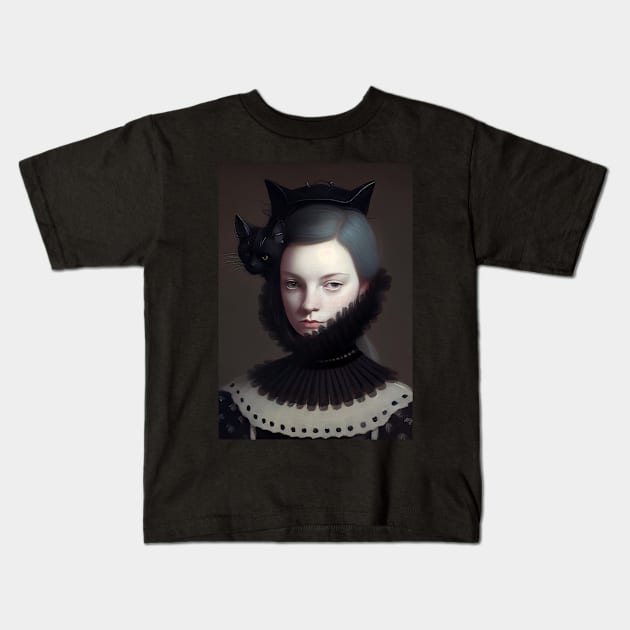 Miss black kitty Kids T-Shirt by Dikhotomy